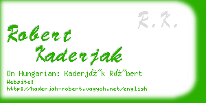 robert kaderjak business card